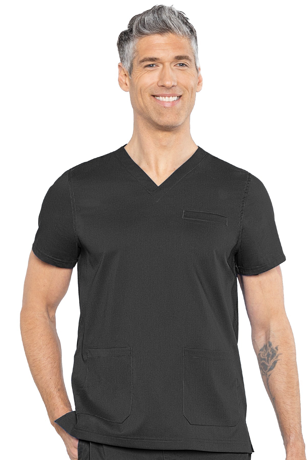 Med Couture 7477 Rothwear Westcott Three Pocket Top - Black