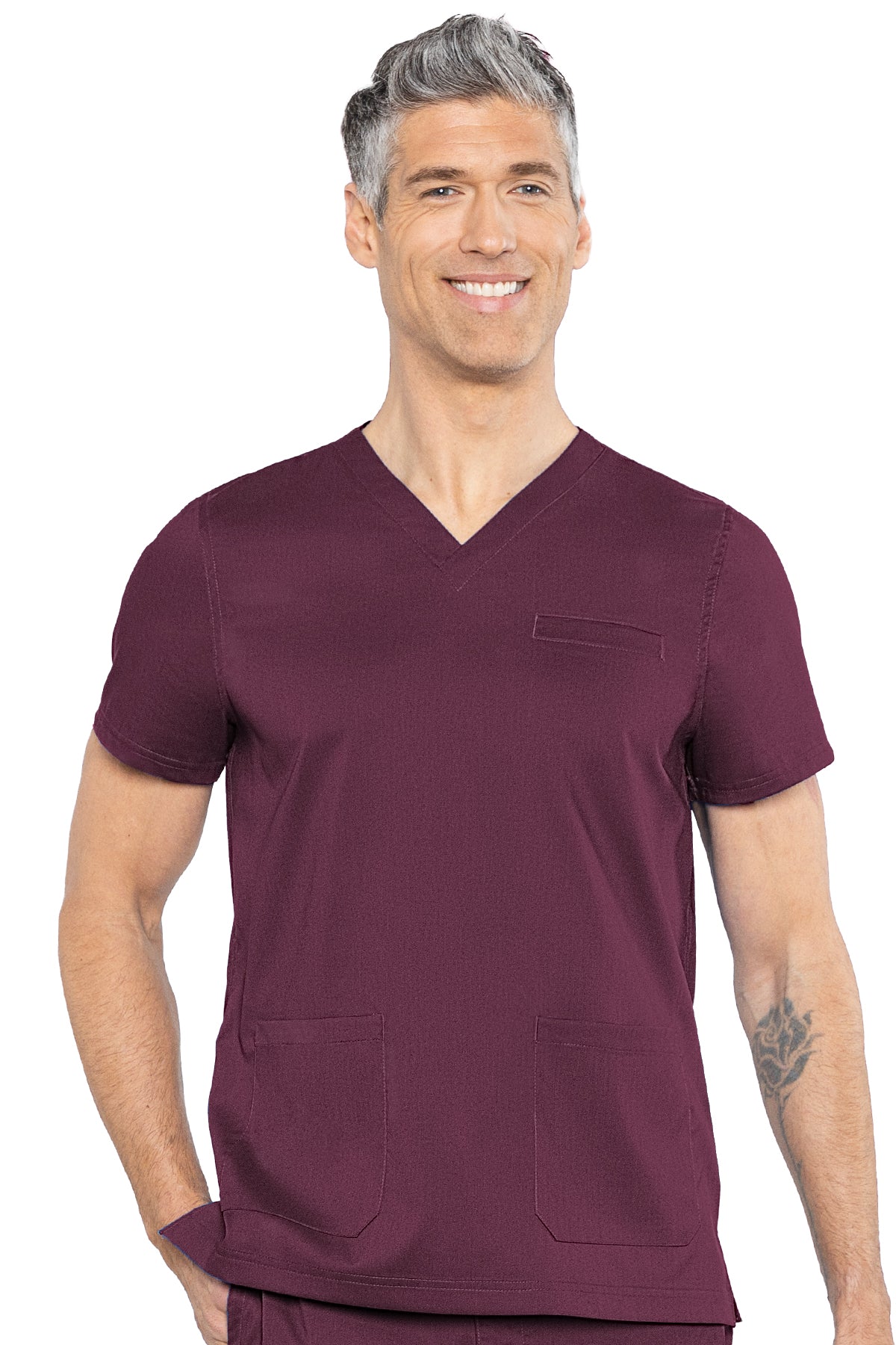 Med Couture 7477 Rothwear Westcott Three Pocket Top - Wine