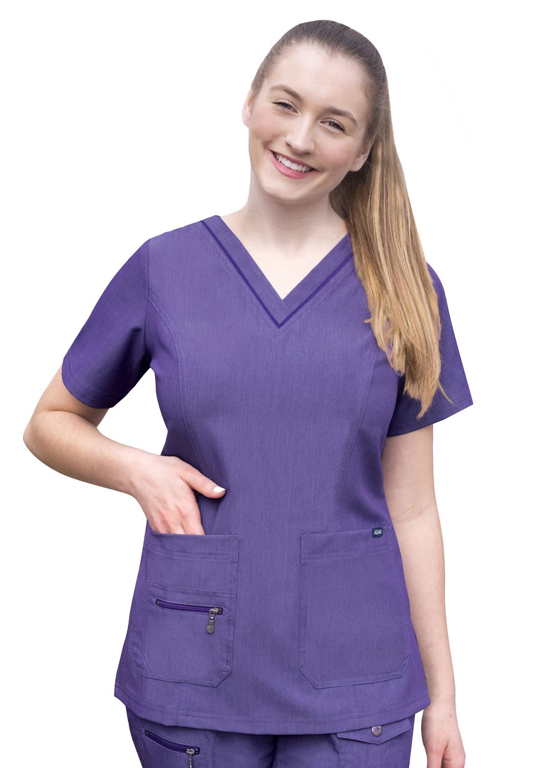 Adar Women's Elevated V-Neck Scrub Top