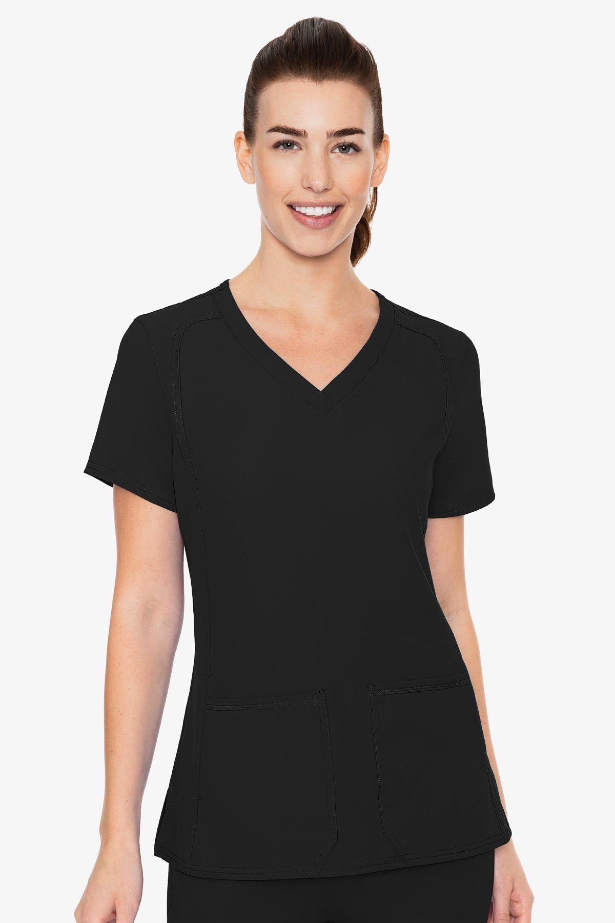 Med Couture 2468 Insight Side Pocket Top - Black