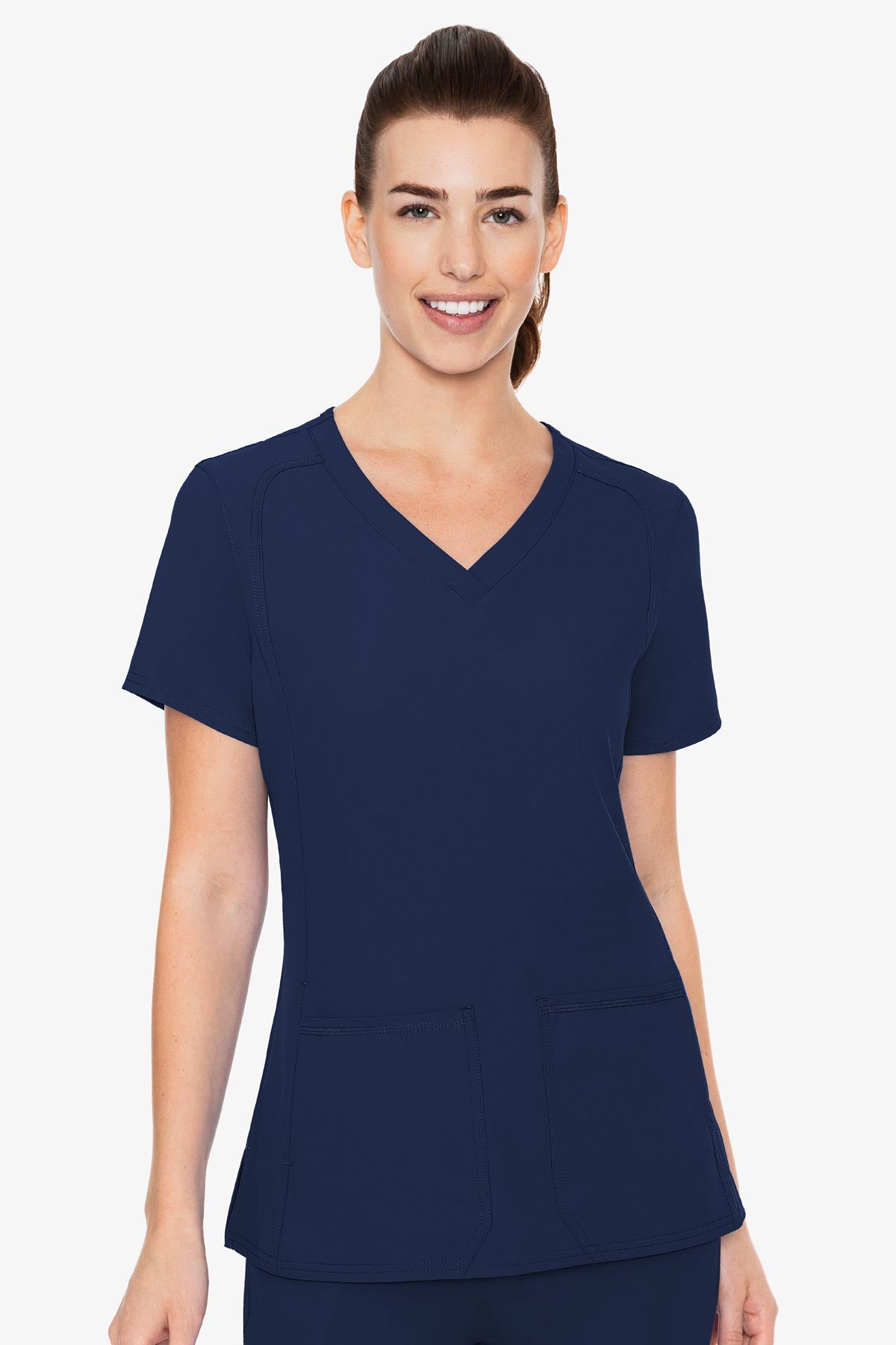 Med Couture 2468 Insight Side Pocket Top - Navy